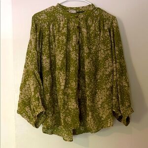 Pilcro Olive Floral Blouse